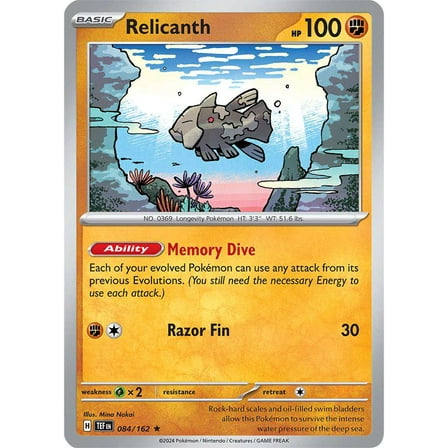 Pokemon Temporal Forces Rare Relicanth #84
