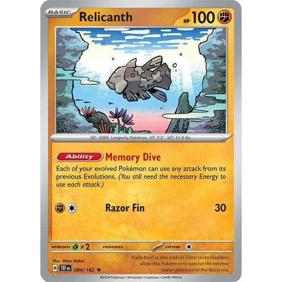 Pokemon Temporal Forces Rare Relicanth #84