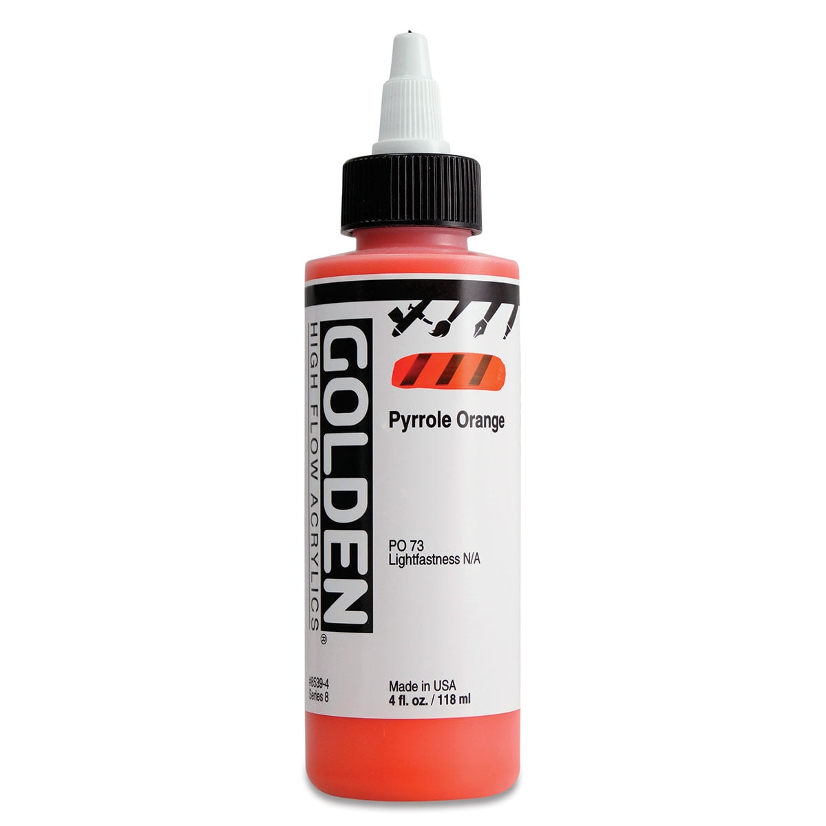 GOLDEN High Flow Acrylic Color 4 oz. Pyrrole Orange