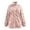 Light Pink, variant on Women's Stand Collar Jacket Loose Fit Crochet Jacquard Checkered Pattern Zip Up Cozy Soft Outerwear For Daily Casual Wear