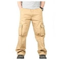 thumbnail image 2 of Htigea Men's Khaki Pants Slim Fit Comfort Stretch Cotton Pants Casual Solid Color Hiking Pants Ripstop Chinos Pants Trousers S,M,L,XL, 2 of 7