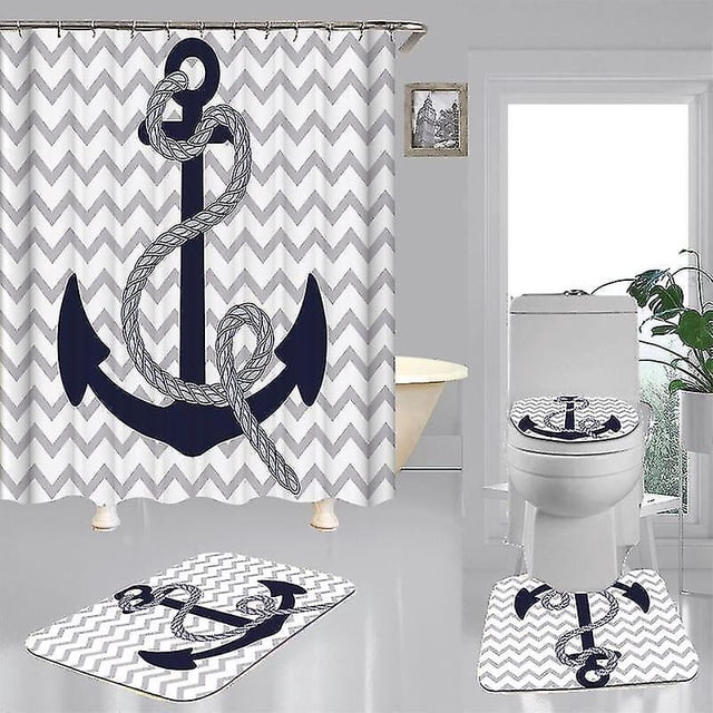 Juego de alfombrillas de baño de tela, cortinas de ducha, antideslizantes