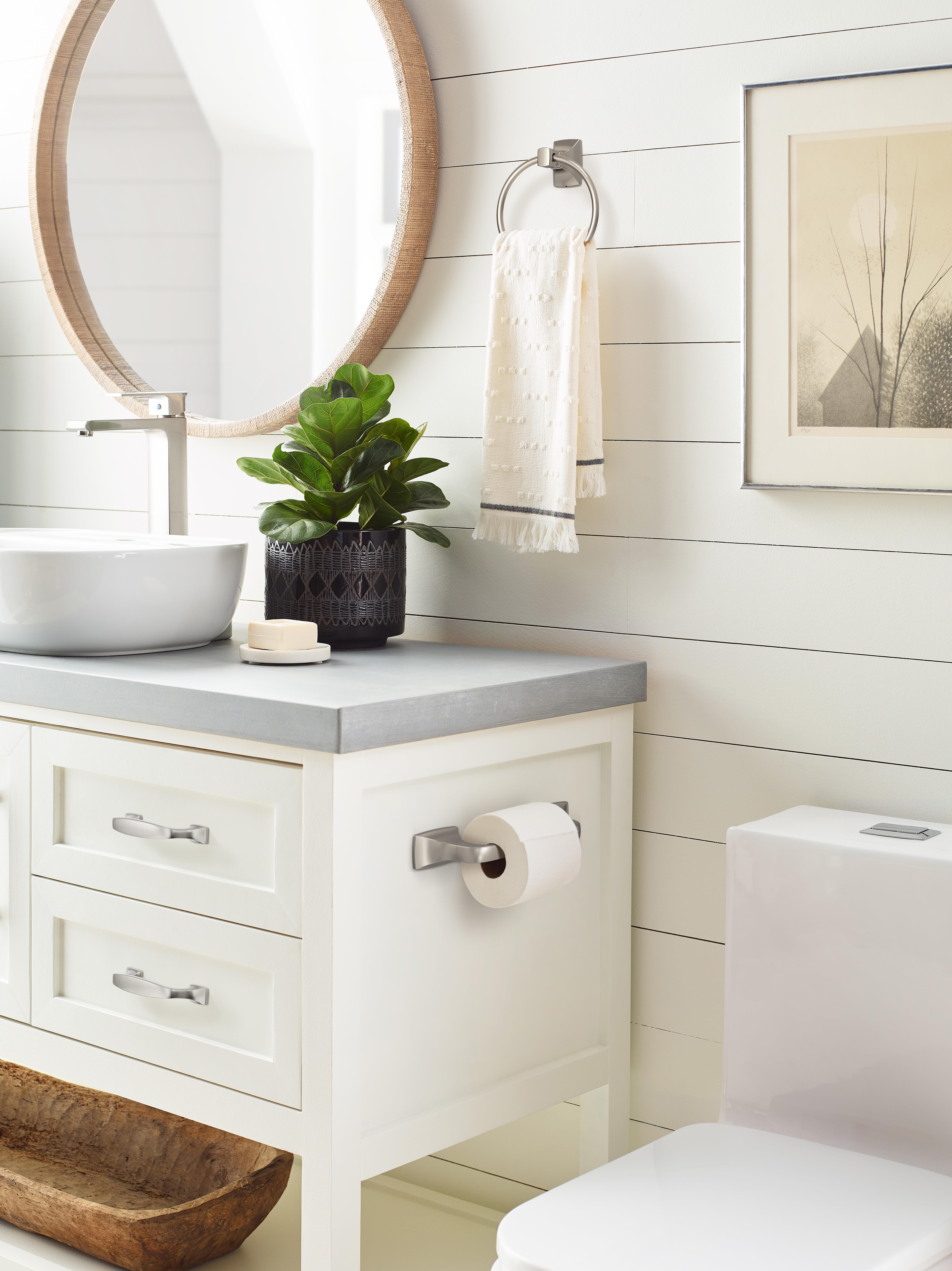 Amerock Highland Ridge Brushed Nickel Pivoting Double Post Toilet Paper Holder