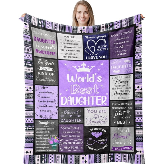 Daughter Gifts from Mom Dad Best Daughter Birthday Gifts Ideas Mothers Day Valentines Day for Daughters Birthday Presents for Daughters Adult Throw Blanket 60"x50"