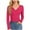 Hot Pink, variant on Women Fall Clothes Trendy Tank Tops Cotton Loose Vneck 3/4 Sleeve Shirts Cropped Sweatshirts Plus Size