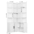 thumbnail image 2 of Hiphuta 74" Tall 6 Tier Corner Bookcase with 4 Doors, 31" Wide Farmhouse Large Corner Bookcase with Curved Edges, L Shaped Bookshelf for Office Living Room, White, 2 of 7