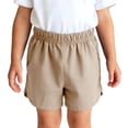 thumbnail image 2 of CQONEPT Boys Girls Shorts Summer Elastic Waist School Uniform Shorts with Pockets 5-14 Years Khaki 1 Years, 2 of 7