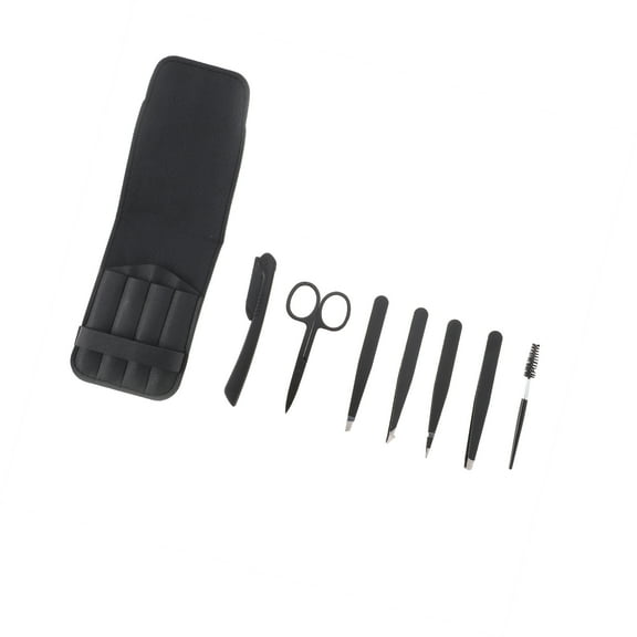 Vocoste Portable Eyebrow Tweezer Kit for Bathroom Travel Black 1 set