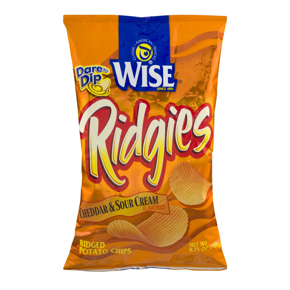 Wise Ridgies Cheddar & Sour Cream Potato Chips, 6.75 Oz.