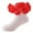 Red, variant on REDARER Toddler Girls' White Lace Socks - Ruffle & Wave Ankle Socks, Breathable Non- Floor Socks
