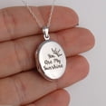 thumbnail image 3 of Sterling Silver Oval Engraved You Are My Sunshine Locket Necklace, 18" Chain, 3 of 5