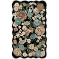 thumbnail image 7 of WIPONKEN 3x5 Floral Area Rugs Machine Washable Non-Slip Botanical Scalloped Rug for Living Room Bedroom, Modern Farmhouse Floor Mat with Vintage Flowers Pattern, Home Decor Indoor Low Pile Black, 7 of 7