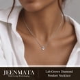 thumbnail image 6 of JeenMata X-Shaped Round Cut Lab Grown Diamond Pendant Necklace in 18K White Gold Plating for Women, 6 of 8