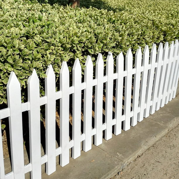 V Protek 4Pack Garden Patio Decorative Plastic Edging Fence White ...
