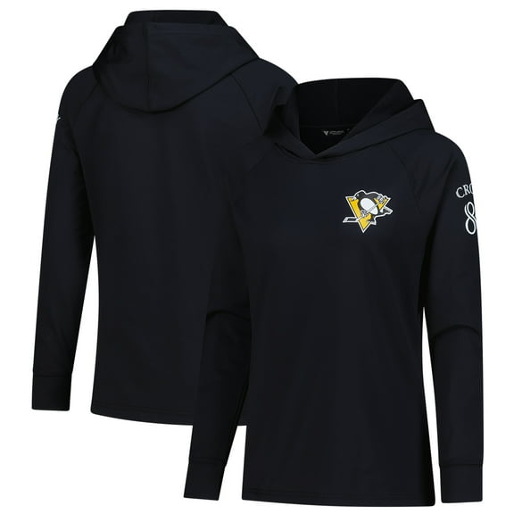 Women's Levelwear Sidney Crosby Black Pittsburgh Penguins Impression Name & Number Raglan Hoodie