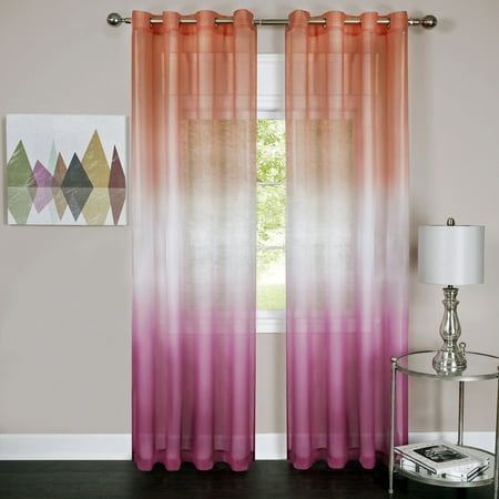 Rainbow Shears - Window 2-Pack Panel Curtain Rainbow Multi-Color Semi-Sheer Light Filter Panel