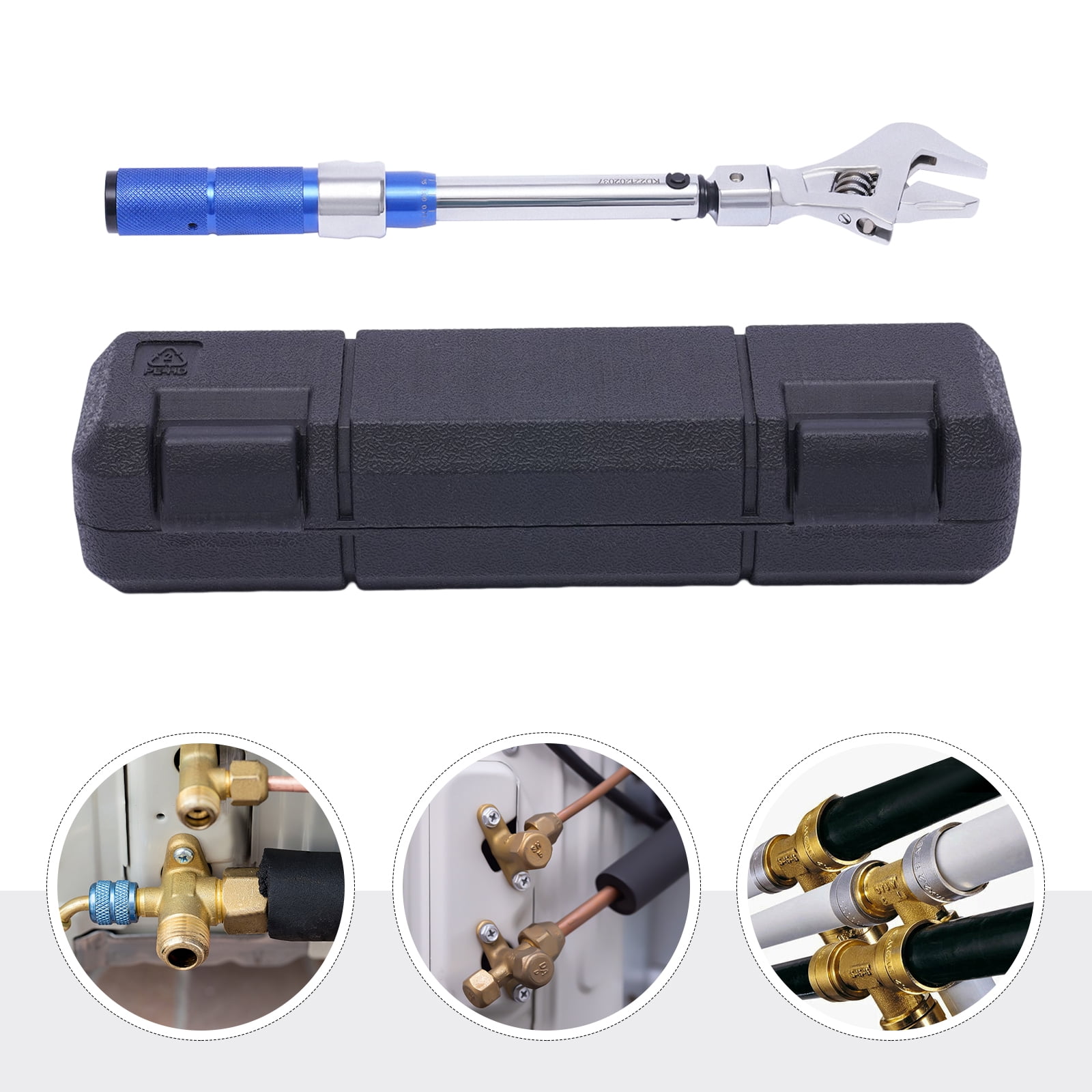 Adjustable Torque Wrench 5-25Nm 1/4" Drive Click Torque Wrench Precision Aluminum Alloy Steel Tool for HVAC Mini-Split Automotive Bicycle Repair