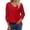F-210Red, variant on Ladies T Shirt Solid Color 3/4 Sleeve V Neck Hollow Out Comfortable Elegant Stylish Summer Tee Top For Casual Daily Wear ,Blue,L