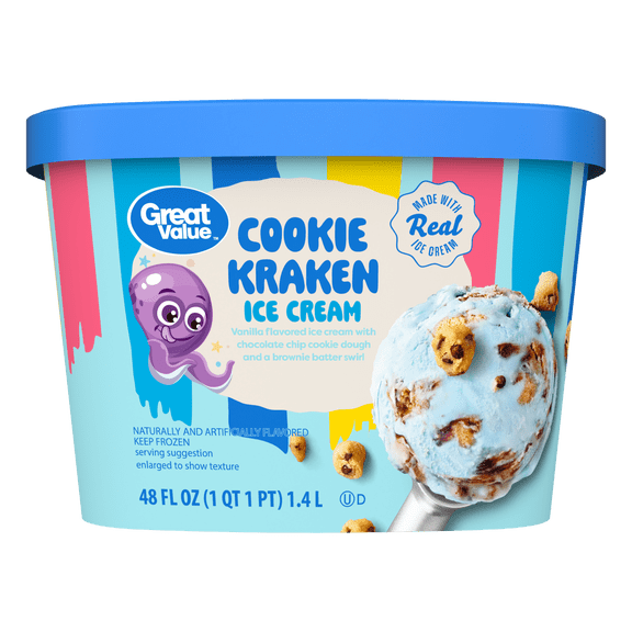 Great Value Cookie Kraken Ice Cream, 48 fl oz