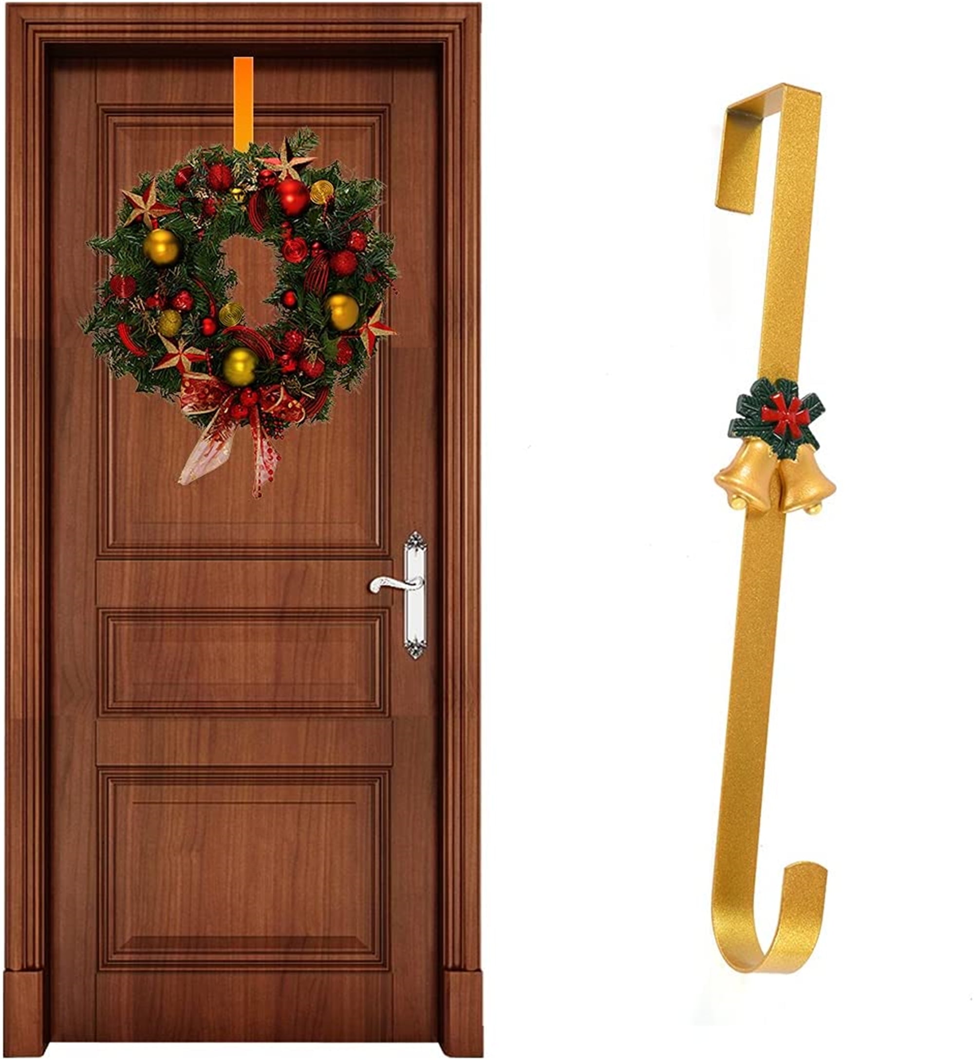 Wreath Hanger, Heavy Duty Wreath Door Hanger for Front Door, Metal