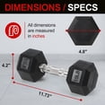 thumbnail image 6 of Sprint Demon 15 LB Rubber Hex Dumbbells, Set of 2, Non-Slip Grip for Home Gym Strength Training, 6 of 7