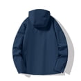 thumbnail image 5 of Enjoytime Womens Rain Jacket with Hood Solid Color Waterproof Zipper Raincoat Fall and Winter Outdoor Mountaineering Windbreaker, 5 of 5