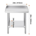 thumbnail image 2 of KFFKFF24" x 24" Stainless Steel Work Table, Heavy Duty Prep & Work Metal Workbench with Adjustable Shelf and Feet, 3-Sided Backsplash, Suitable for Restaurant, Home, Hotel, 2 of 8