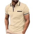 thumbnail image 3 of ZUBMGKTE Men's Lightweight Solid Color Button Up Short Sleeve Casual Shirt With Pocket Versatile Daily Woven Top Big & Tall S-3XL, 3 of 10