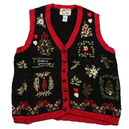 BuyYourTies - BuyYourTies - XVEST-2859 - Black - Ugly Christmas Sweater ...