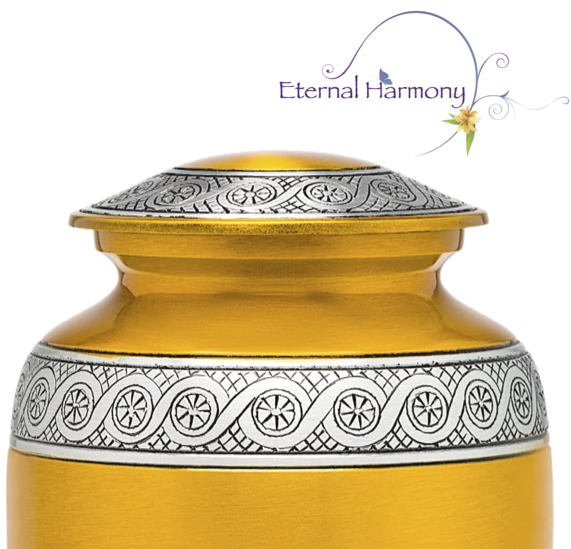 Eternal Harmony Cremation Urn for Human Ashes | Memorial Urn Carefully Handcrafted with Elegant Finishes to Honor and Remember Your Loved One | Adult Urn Large Size with Beautiful Velvet Bag