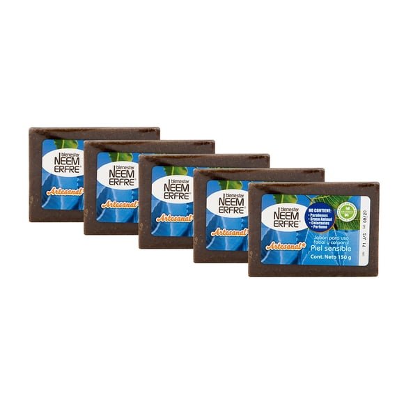 Jabones SENSIBLES de HOJA NEEM ERFRE bienestar NEEM ERFRE barra 150GR c/u