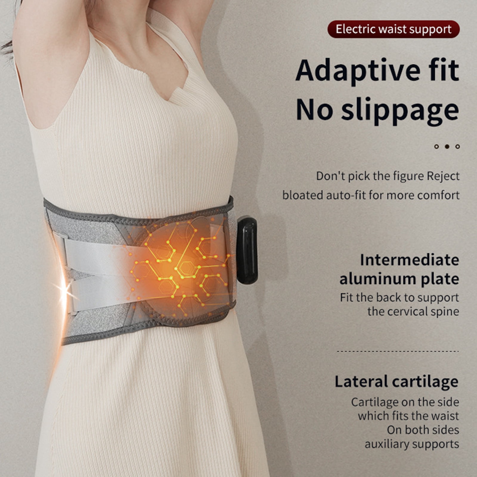 Ferjadq Lumbar Back Support Belt 5-in-1 Self Heating Breathable Back Pain Brace for Men Women Relief Posture Correction Massage