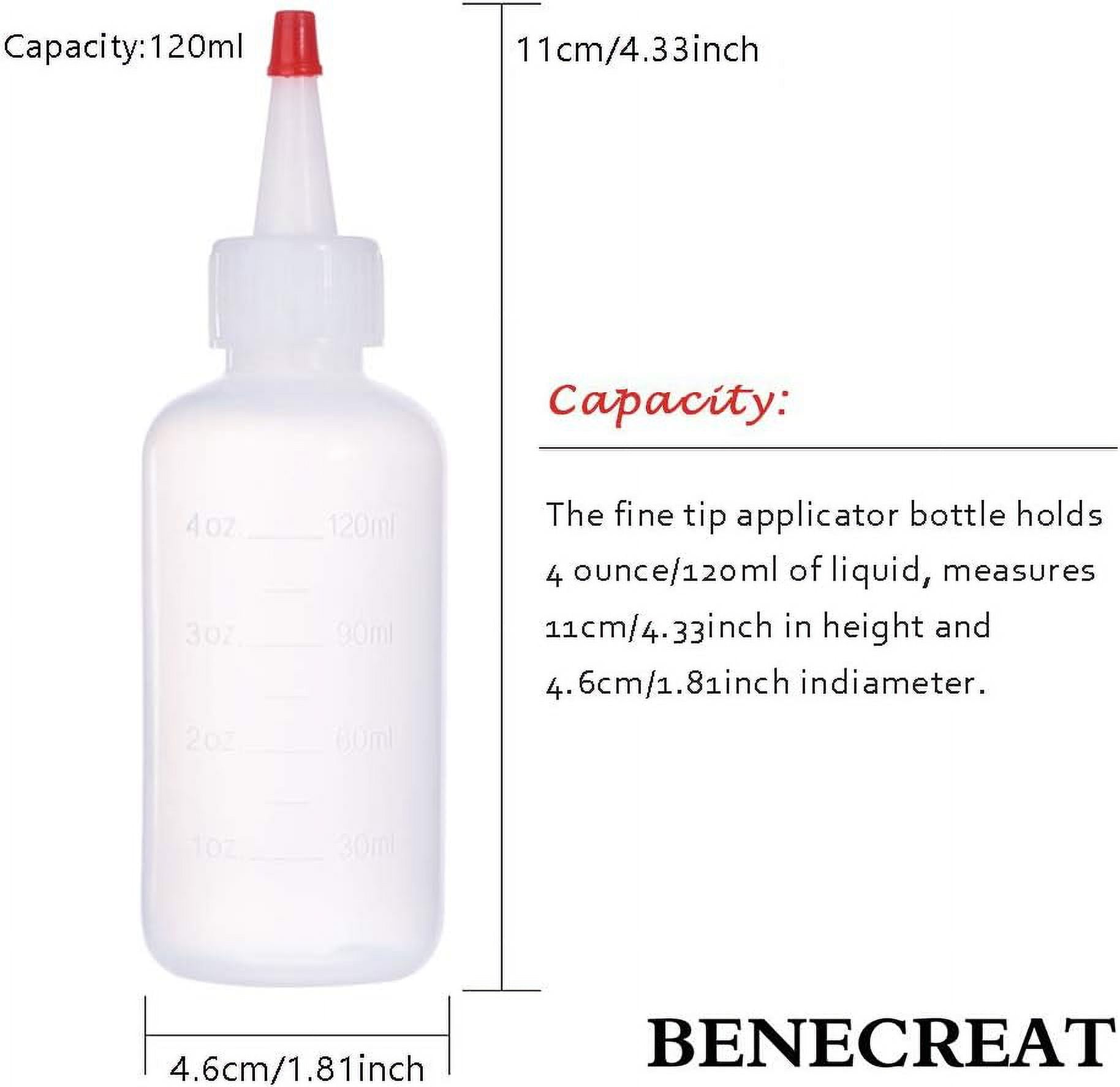 16 Packs 4oz Plastic Squeeze Bottle Red Tip Cap Bottle with Measurement and Extra 16 Chalk Labels 6 Funnels 6 Droppers 6 Red Tip 2 Red Caps 1 Brush