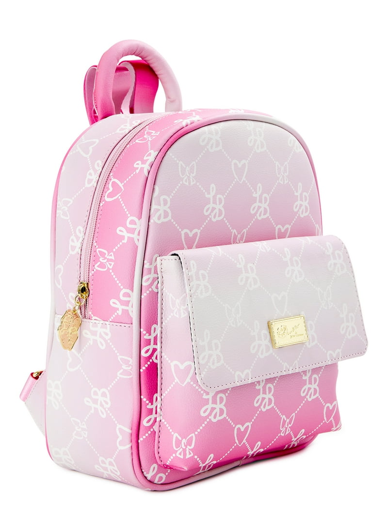 LUV BETSEY JOHNSON Pink Quilted  Backpack & Key Earrings Luv Betsey Johnson Rose Gold Pink Velvet Mini Backpack Purse  main image 3