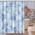 thumbnail image 2 of Romantic Scene with Various Snowflakes Blue Snow Scattered Shower Curtain, Waterproof Fabric Bathroom Shower Curtain Set with 12 Hooks 72"X72", 2 of 6