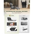 thumbnail image 3 of Folding Adirondack Chair Set of 4 with Retractable Ottoman Footrest, Wood Grain HDEP All Weather Fire Pit Chair with 2 Cup Holders for Outdoor, Classic Black, 3 of 9