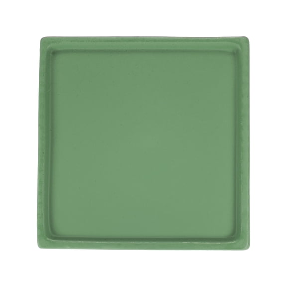 Uxcell Ceramic Plant Saucer, 5 Inch Plant Water Catcher Tray, Plant Pot Saucers for Indoor Plants [Square Green Blue]