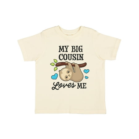 

Inktastic My Big Cousin Loves Me with Sloth and Hearts Gift Toddler Boy or Toddler Girl T-Shirt