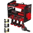 thumbnail image 1 of BUILTSTRONG Power Tool Organizer Wall Mount - 3-Tier Heavy-Duty Metal Hand Tool Storage Rack, Utility Racks, Drill Holder, PegBoard Side, & More - Ga, 1 of 7