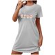 thumbnail image 1 of Camisón corto navideño para mujer, talla grande, con cuello redondo estampado y mangas cortas, para el pecho., 1 of 2