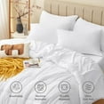 thumbnail image 2 of 7-Piece Queen Dusty Blue Grayish Blue Stitch Quilted Comforter Set, All Season Bed in a Bag with Sheets & Pillowcases, 2 of 10