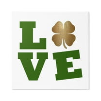 Stupell St Patrick's Day Clover Love Symbol Holiday Painting Gallery Wrapped Canvas Print Wall Art