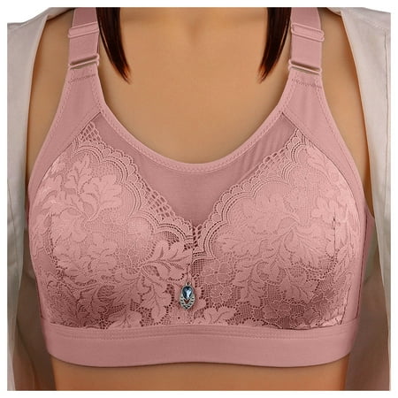 

Sports Bras for Women Pack Anti Light Gathered Adjustable No Underwire Bra for Womens Pink 95C