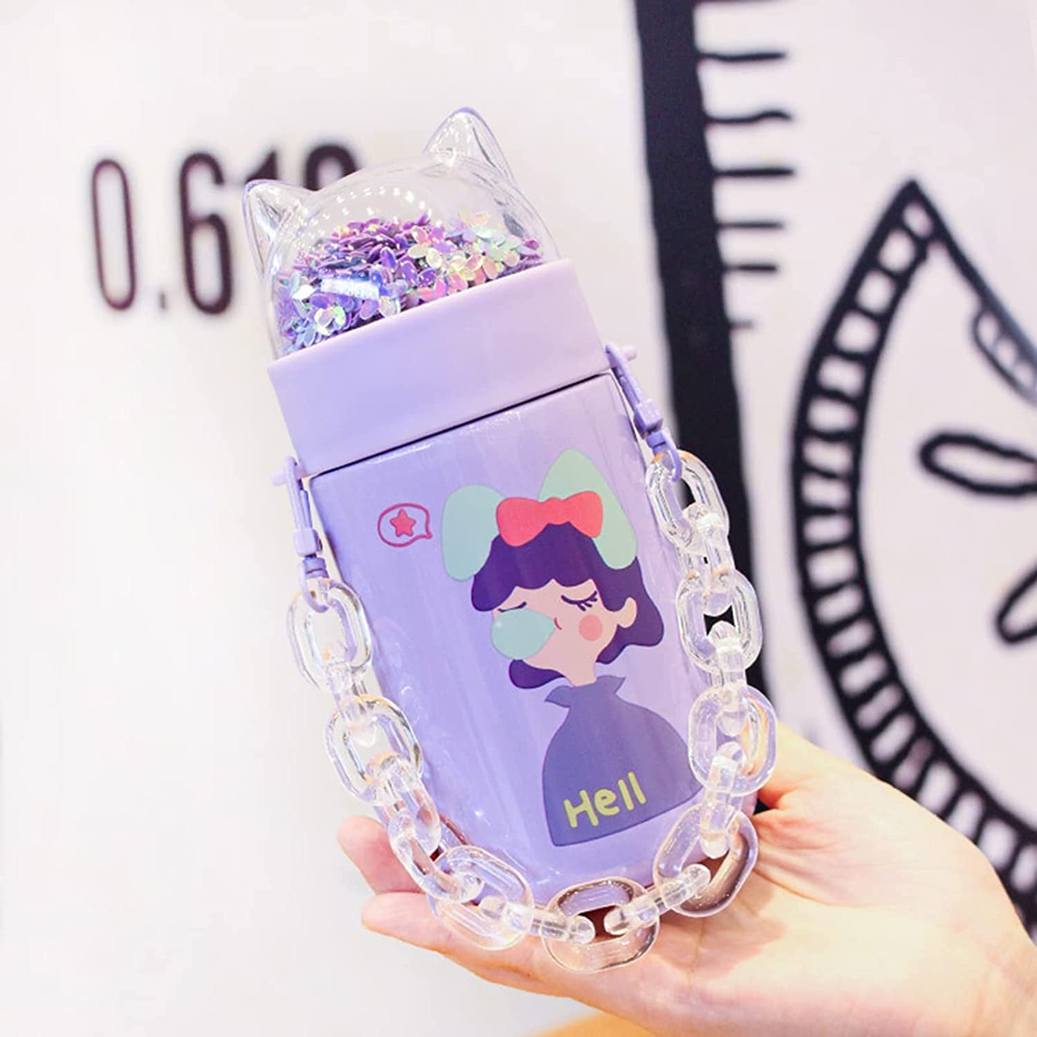 Cute Water Bottle With Straw Kawaii Water Bottles With Two Ways To Dinking  Modern Water Jug For Women/teen Girl/school Purple Cute Water Bottles With  Strap Purple,black, ,grey. - Temu