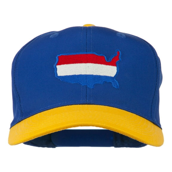 United States Map Embroidered Cap - Gold Royal OSFM