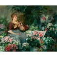 thumbnail image 2 of Louis Marie De Schryver 14x12 Gold Ornate Wood Frame and Double Matted Museum Art Print Titled - The Flower Seller (1887), 2 of 4