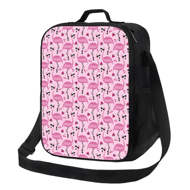 Disketp Cute Watermelon Flamingo Bolsa Térmica Estampada para Almuerzo, Lonchera para Hombres y Mujeres Adultos