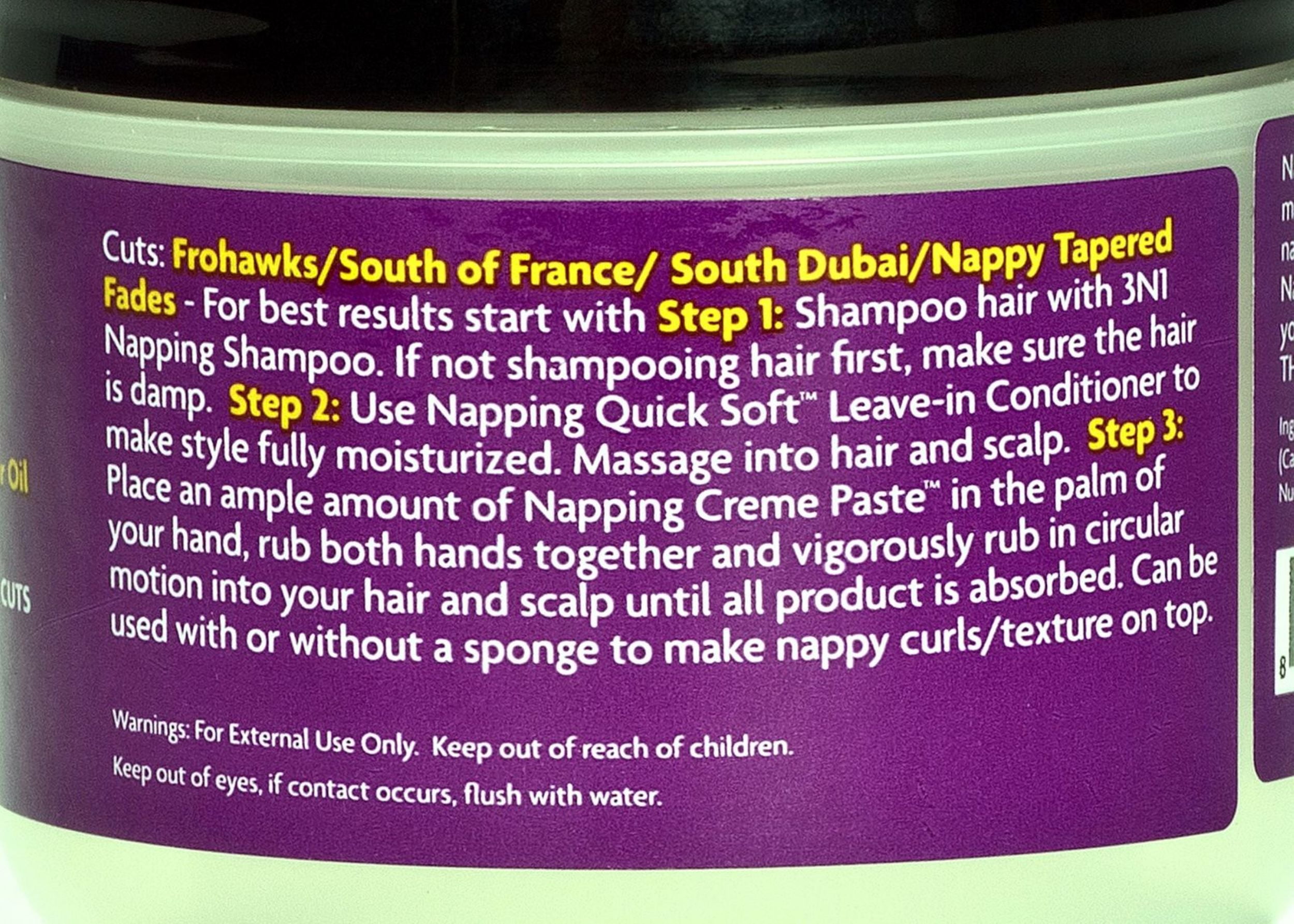 (6 pack) Nappy Styles Napping Crème Paste with Shea Butter, Coconut Oil and Black Castor Oil, 4oz, Unisex