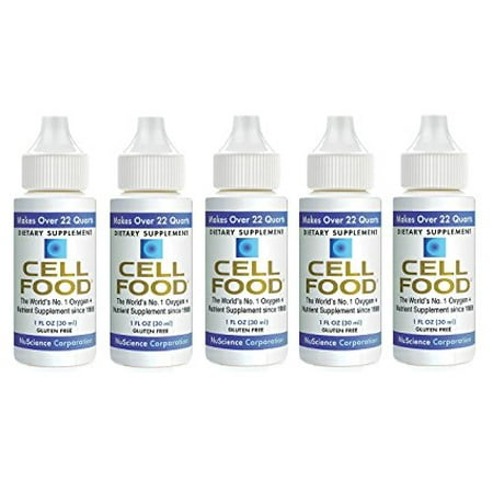 Cellfood Liquid Concentrate, 1 oz. Bottle (Pack of 5) - Original Oxygenating Formula Containing Seaweed Sourced Minerals, Enzymes, Amino Acids, Electrolytes, Superior Absorption- Gluten Free, GMO (Best Source Of Electrolytes For Adults)