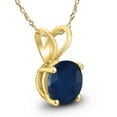 thumbnail image 2 of SZUL Women's 14K Yellow Gold 5MM Round Sapphire Pendant, 2 of 5